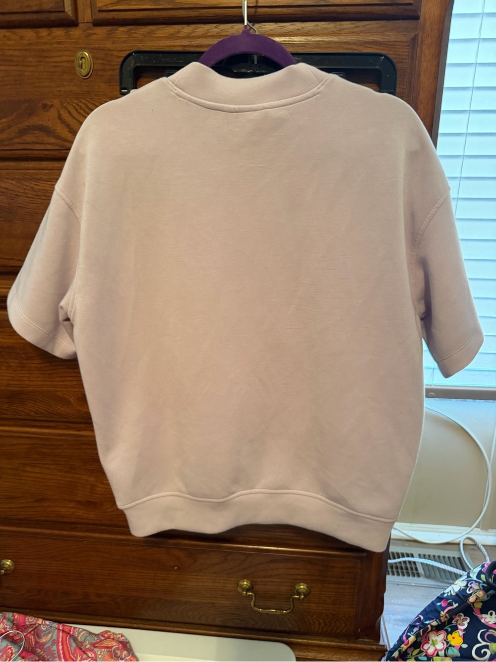 Athleisure Lilac Short-Sleeve Sweatshirt & Drawstring Shorts Set - Picture 3 of 7